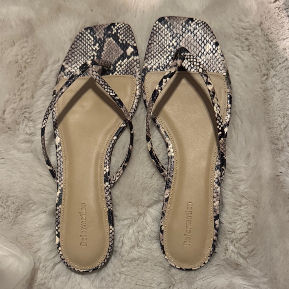 Reformation Snakeskin Pattern Sandals